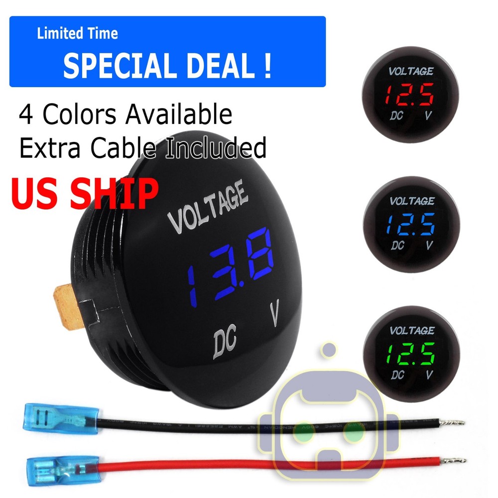 DC 12V-24V RED LED Panel Digital Voltage Meter Display Voltmeter Car Motorcycle