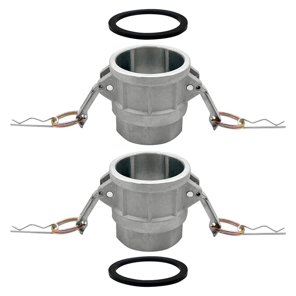 2pcs 2" Aluminum Type D Cam and Groove Fitting NPT D-200 Female Threads