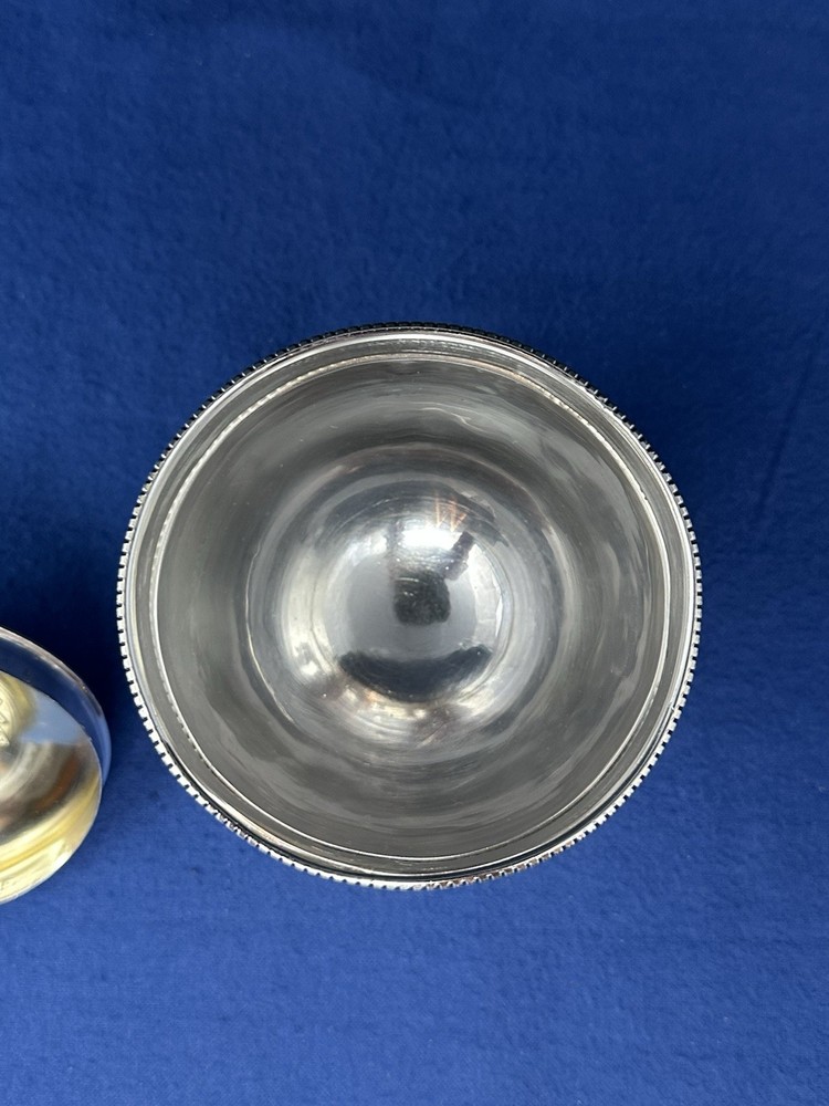 BARBARA MILES BRITISH STERLING FOOTED SILVER BOX / COVERED BOWL