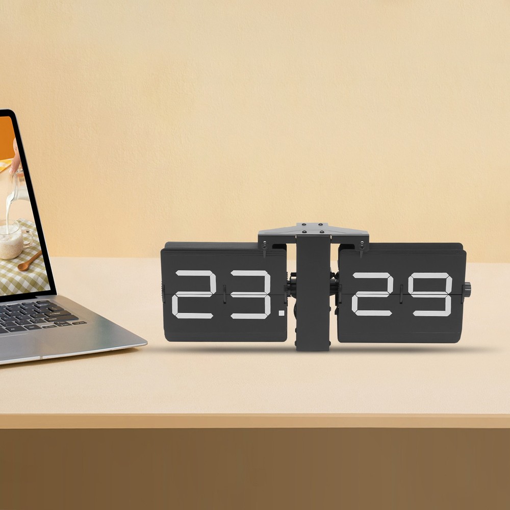 Wall Clock Tabletop Flip Clock Battery Operated Digital Display Screen New