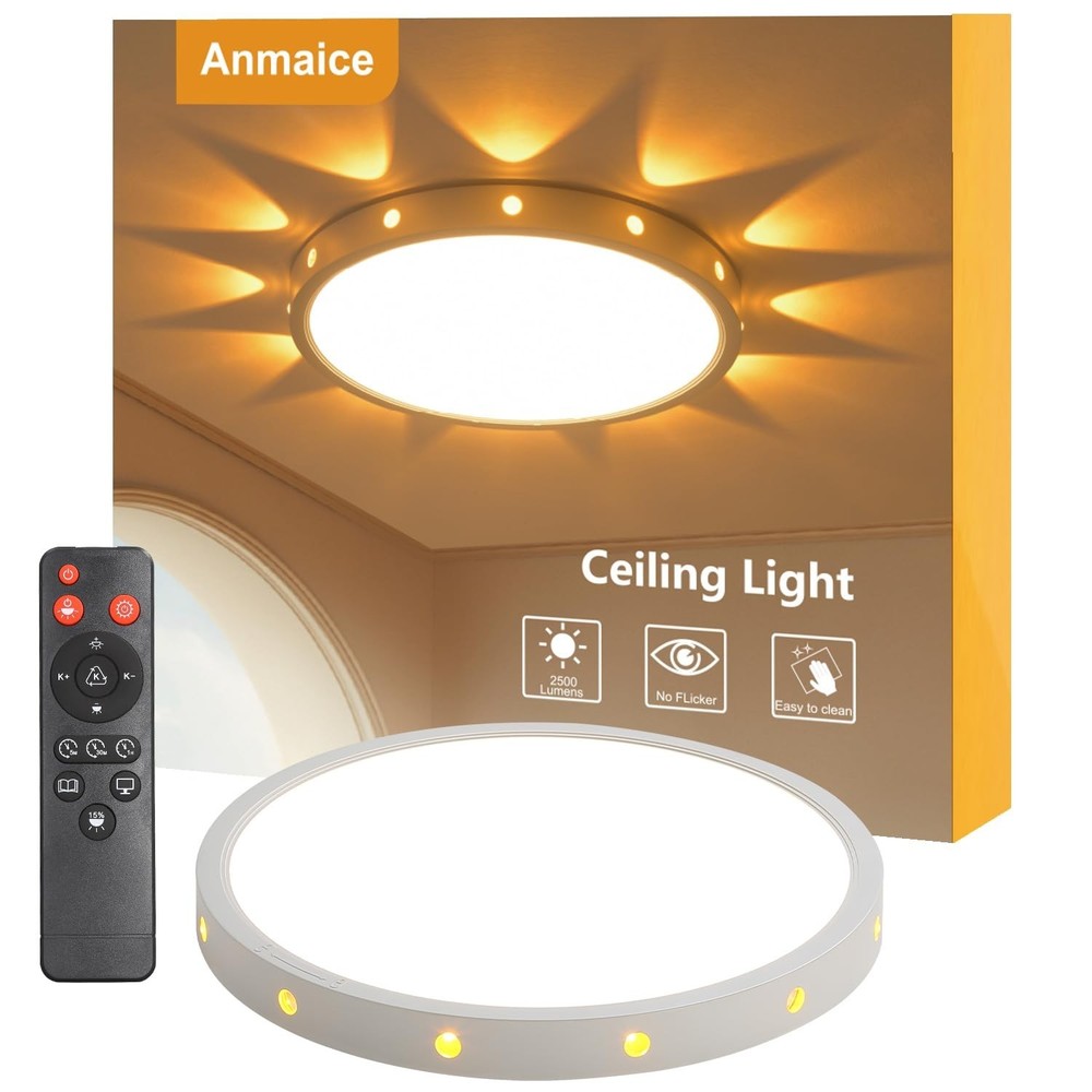 12in 24Watt Flush Mount led Ceiling Light fixtures.Remote Control Dimmable Ce...
