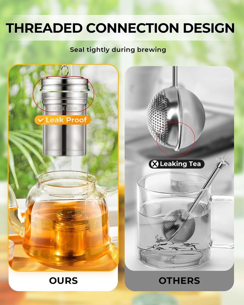 House Again Tea Infuser, Extra Fine Mesh Strainers for Small x 1, Silver
