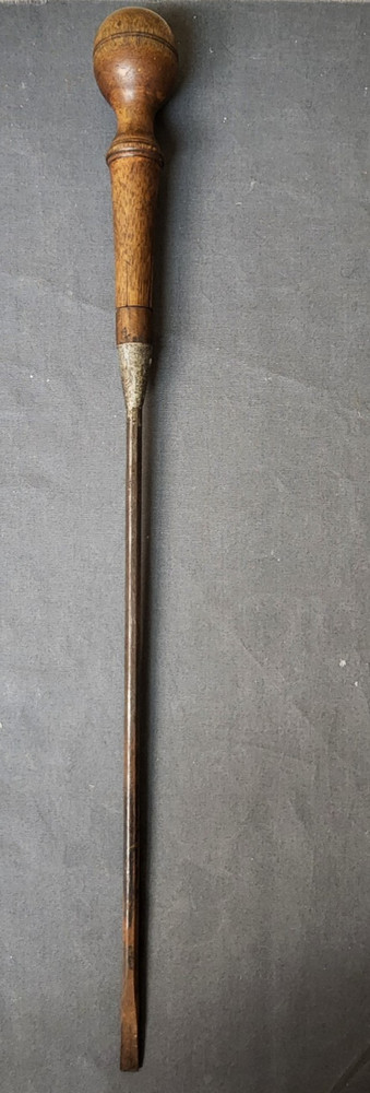 Antique Very Long Screwdriver 25" with Fancy Wood Handle
