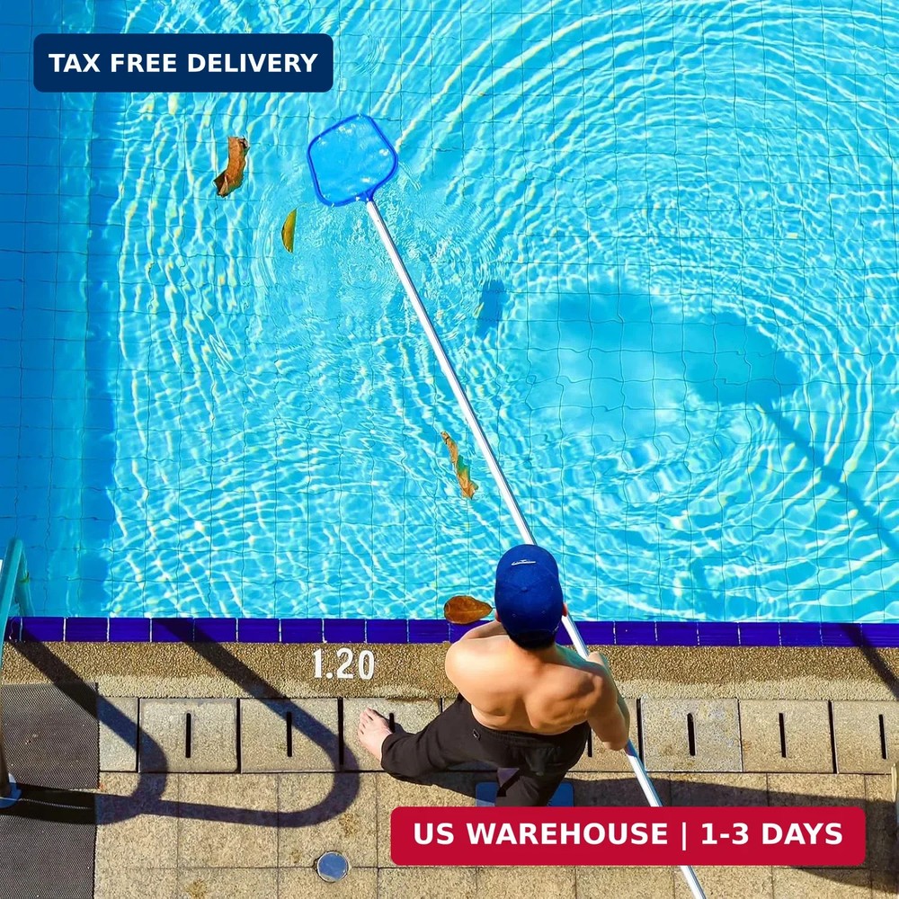 Pool Skimmer - Pool Net, Pool Skimmer Net with Solid Plastic Frame, Skimmer Net