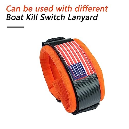Boat Kill Switch Lanyard, Universal Jet Ski Floating Wrist Strap, Orange