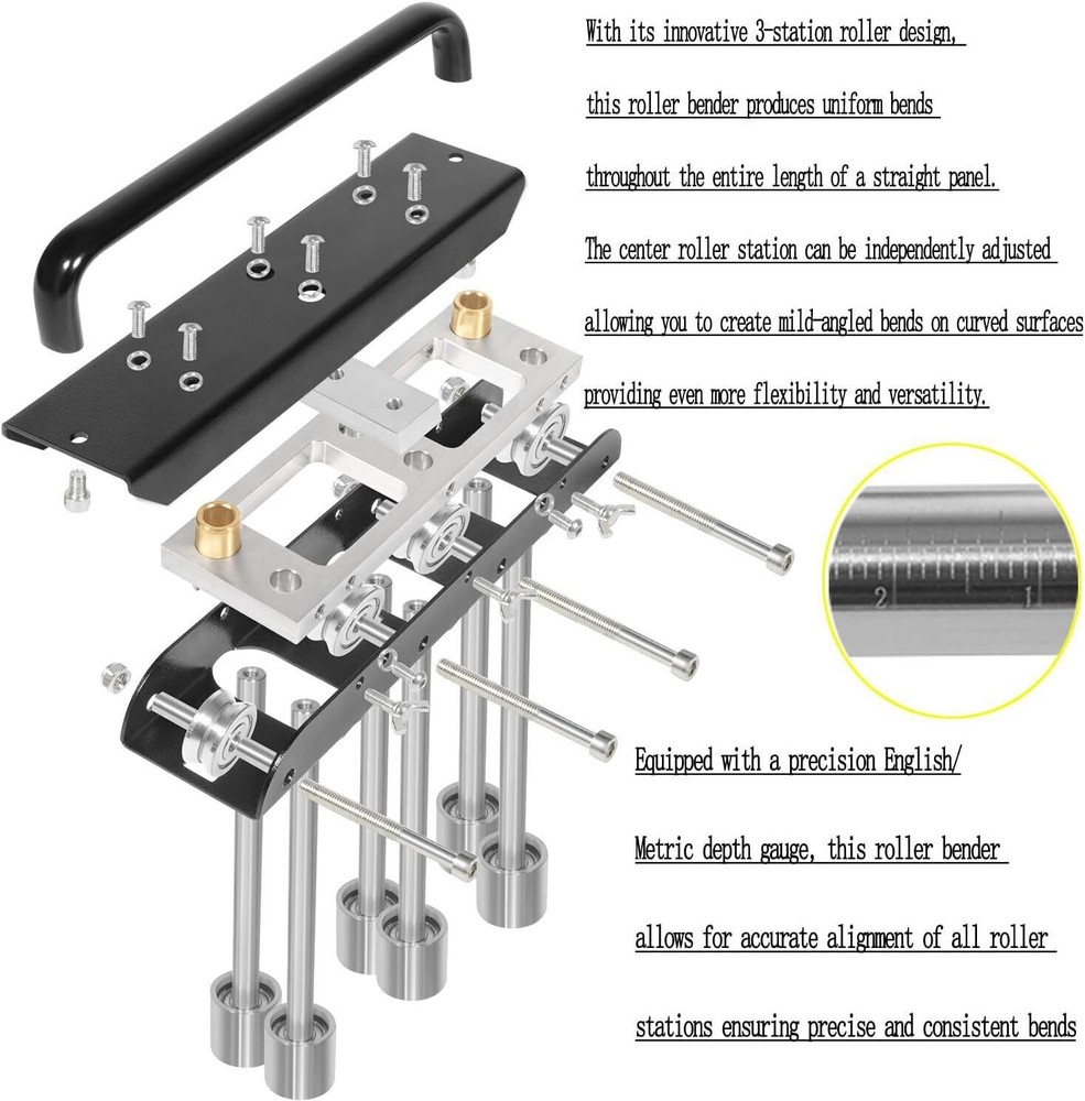 ER3 Three-Station Edge Roller Bender, Large Radius Sheet Metal Bead Roller Bend