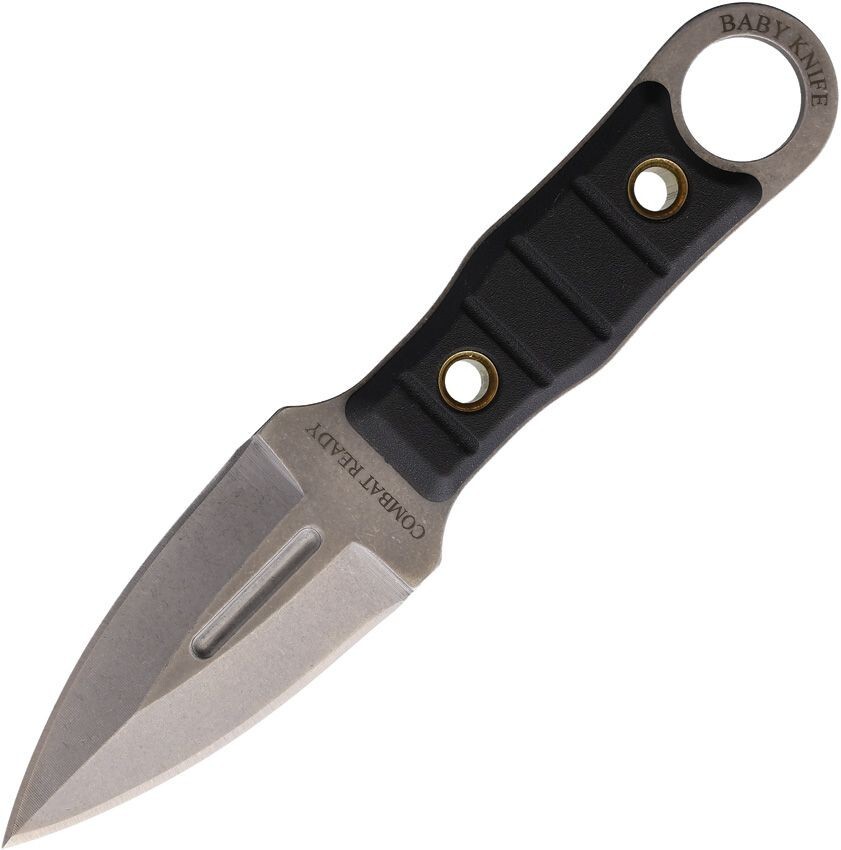 Combat Ready Fixed Dagger 2.75" Double Edge Stainless Blade Black Rubber Handle