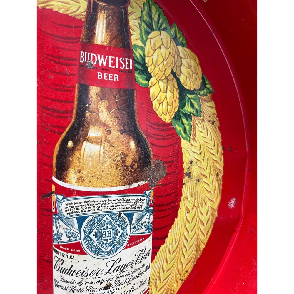 1940's Budweiser Serving Bar Tray Anheuser Busch by Canco