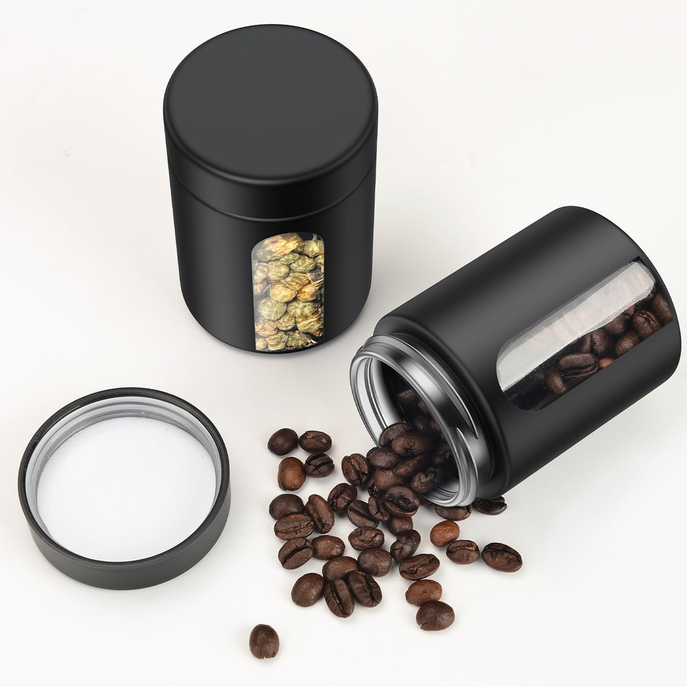 Glass Storage Jar (4 Oz), 2 Pack Premium Smell Proof Visual Container with Child