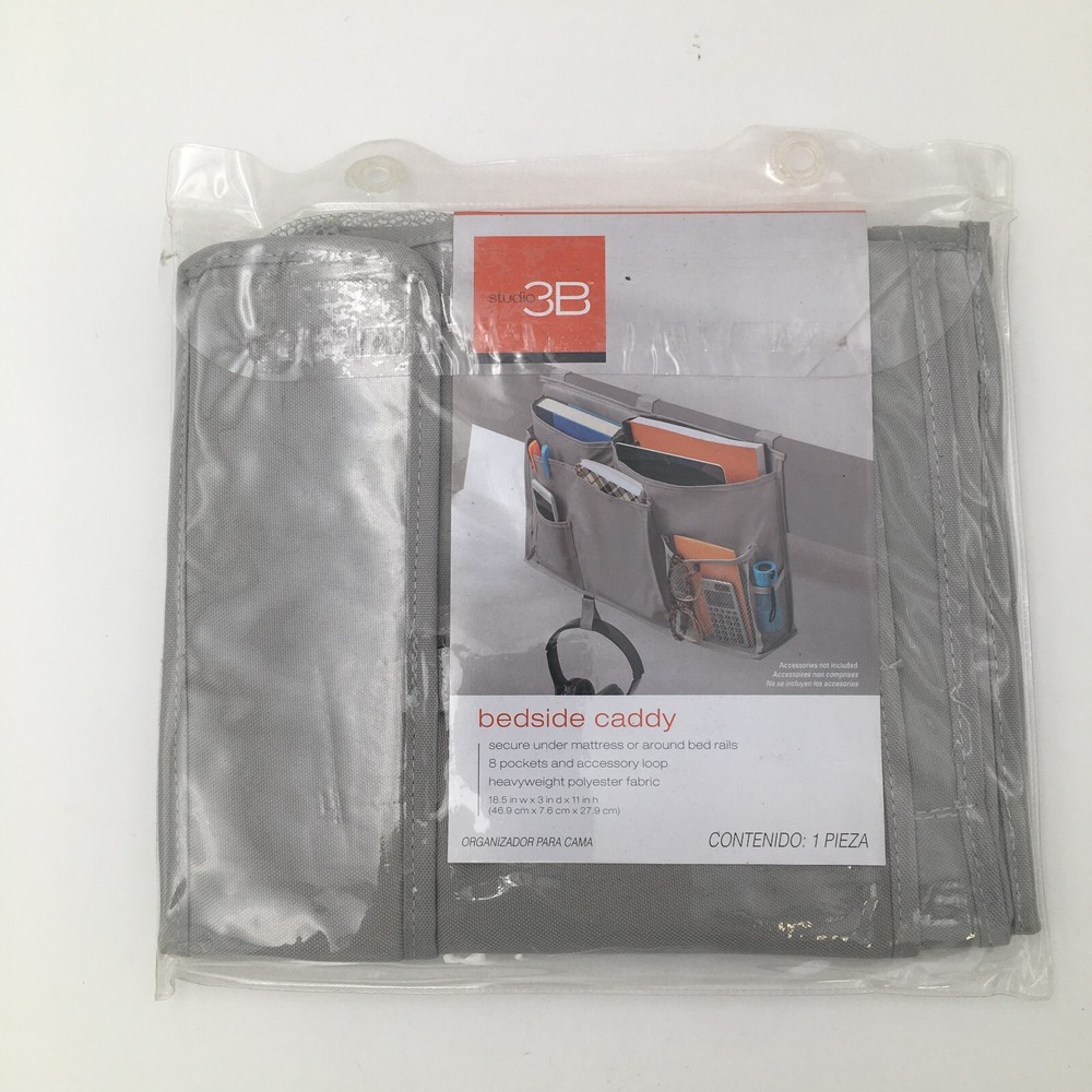 Studio 3B Bedside Caddy 8 Pockets Heavyweight Poly Fabric Organizer New