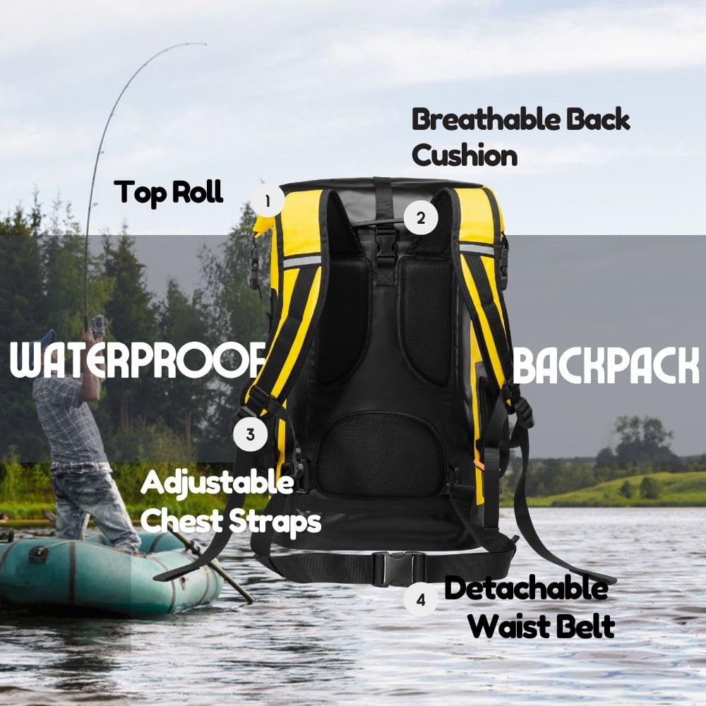 Waterproof Dry Bag Backpack for Kayaking, Roll Top Kayak Dry Backpack, Floati...