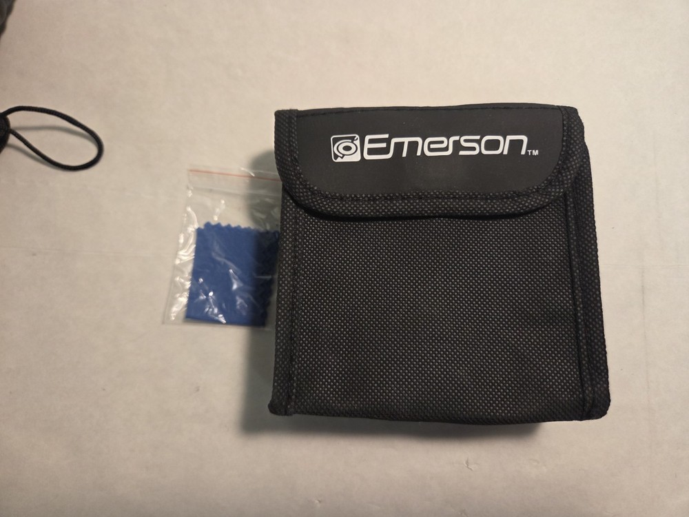 Emerson Gray Black Compact Foldable Lightweight Vision Zoom Binoculars with Case