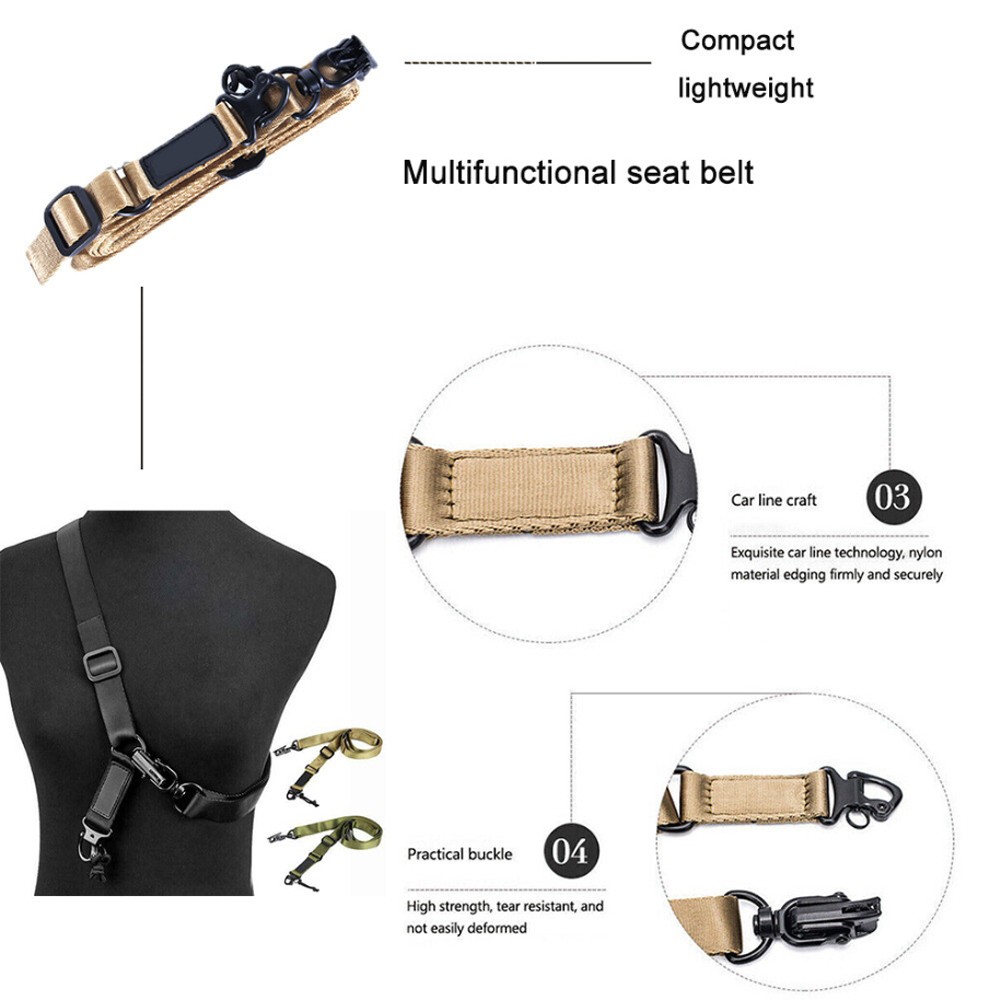 MS2 Tactical Khaki 2 Points Multi-Mission Rifle Sling Gun Strap System Mount Set