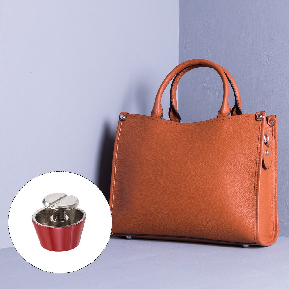 Screw Back Stud Spike (12x7mm) 10pcs, Flat Head Stud Rivets Red