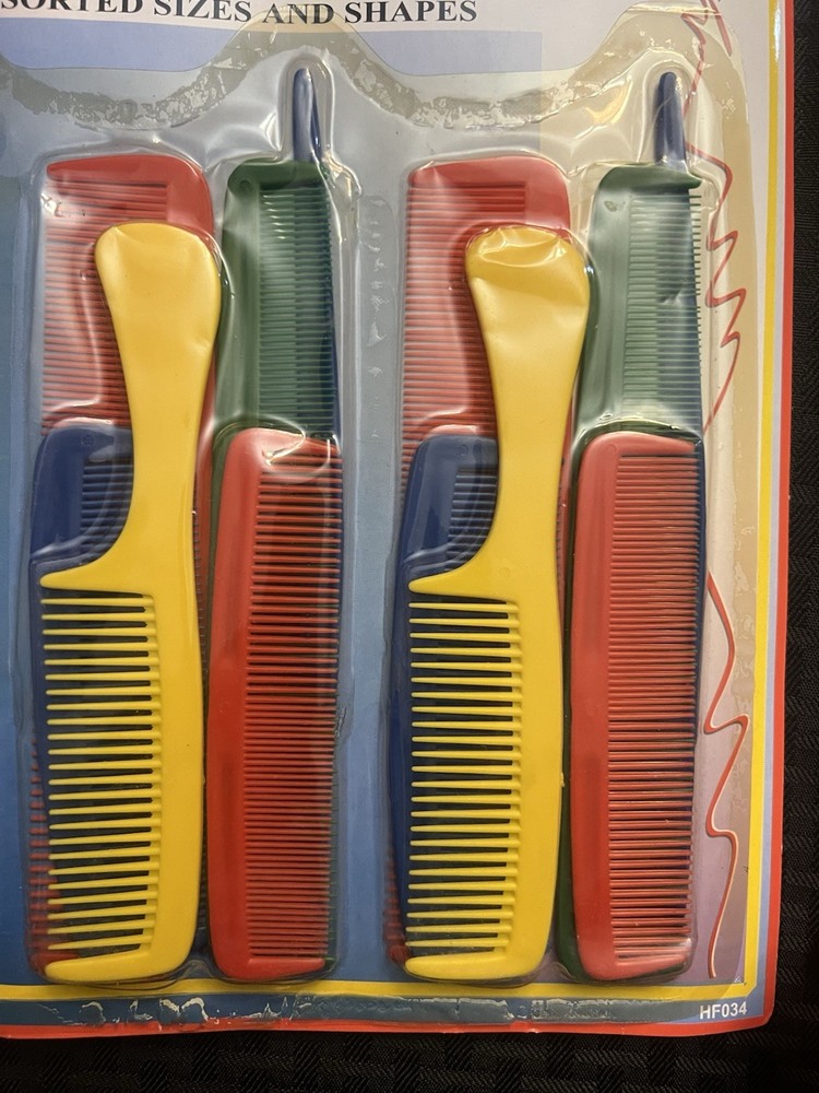 18 Piece Family Combo Pack Plastic Comb Set Multi-Color