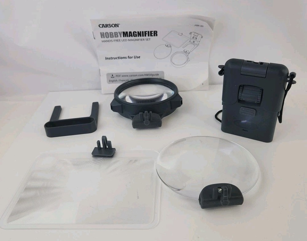 Carson brand Hobby Magnifier. Hands-free L.E.D. Magnifier Set.
