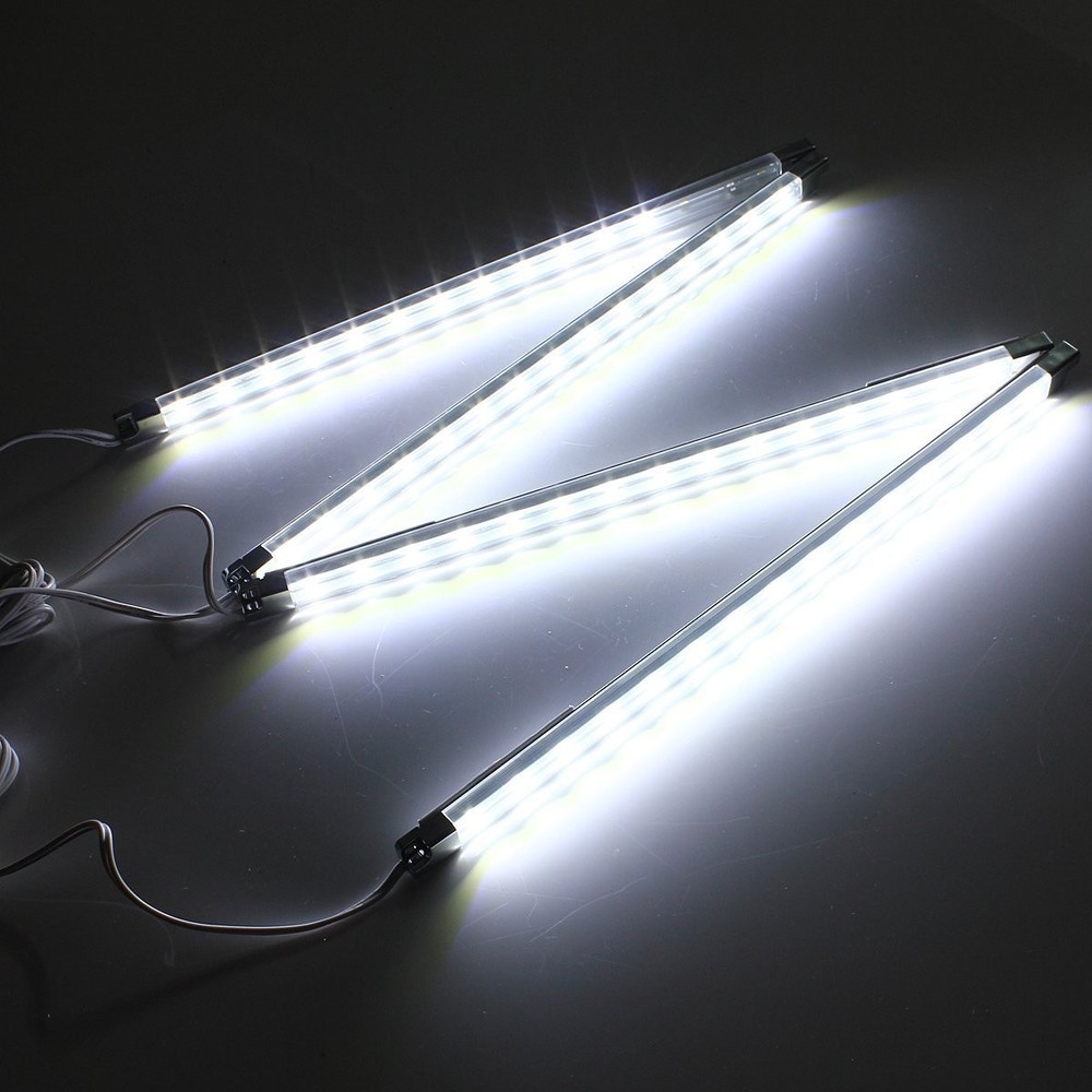 LED Display Lights, (4) Strip Light Bars for Display Case Shelf Showcase Bookshe
