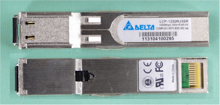 DELTA LCP-1250RJ3SR 1000Base T RJ45 SFP Transceiver *OPEN BOX!*