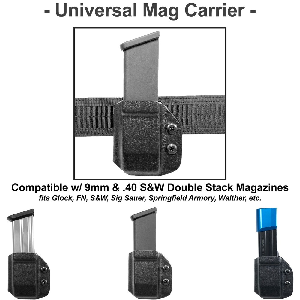 Black Scorpion Gear Universal OWB Double Stack Magazine Carrier 9mm .40S&W