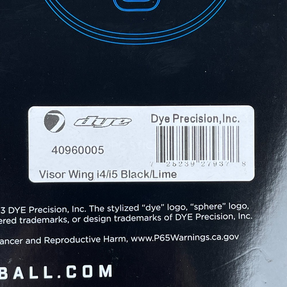 NEW Dye I4/I5 Wing Visor - Black/Lime