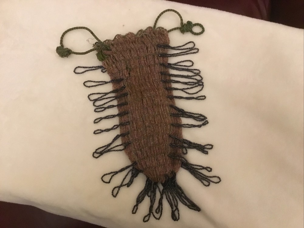 Antique Purse Flapper Style  Beaded Fringe Drawstring