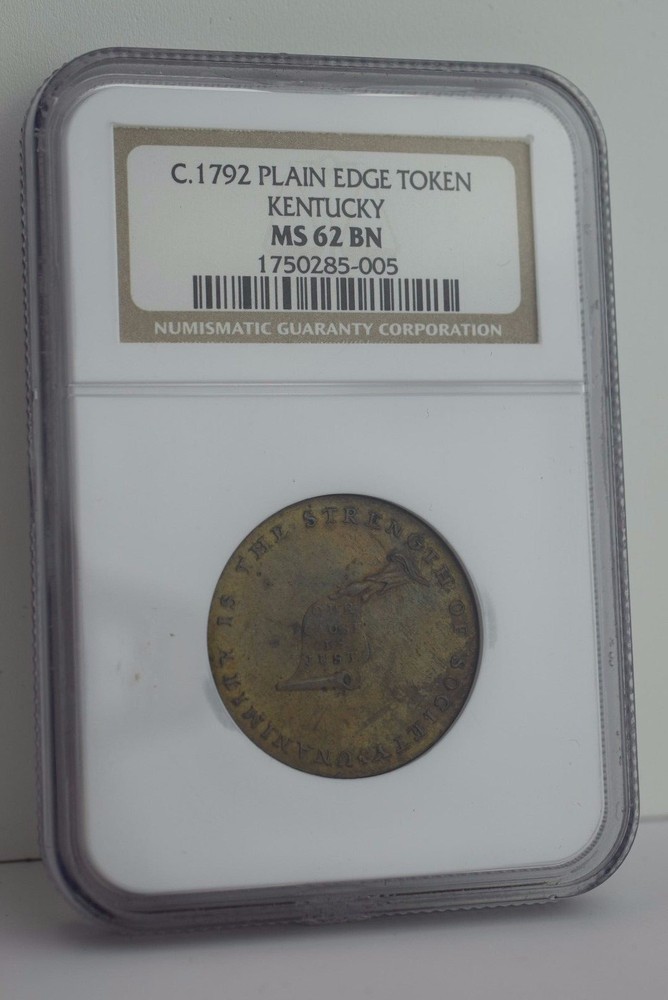 1792 Plain Edge Token Kentucky NGC MS 62 BN  *