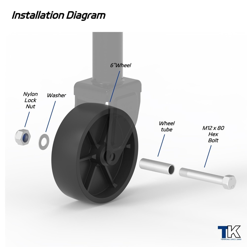 1200lbs 6inch Boat Trailer Jack Wheel, Wheel Replacement for Jack