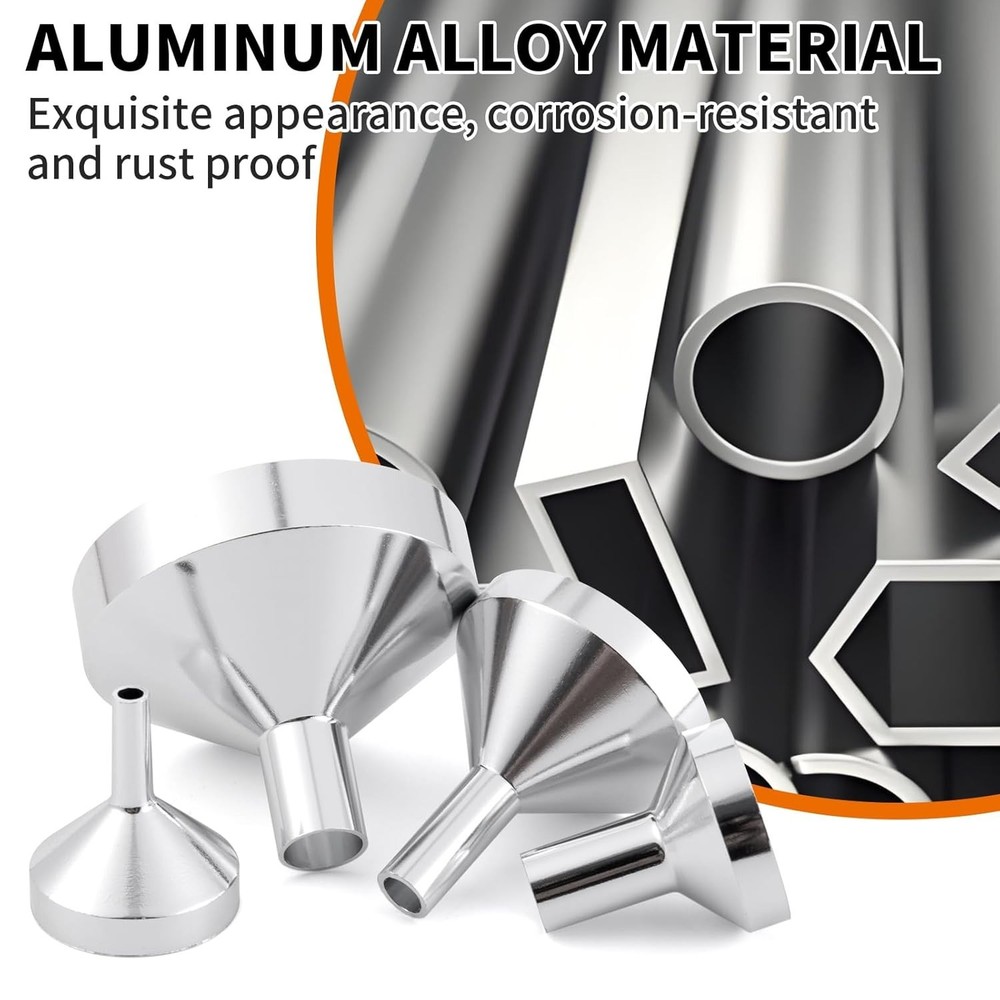 Small Metal Funnels Mini Funnel 8 Size Tiny Bottle Funnel, Miniature Atomizer...