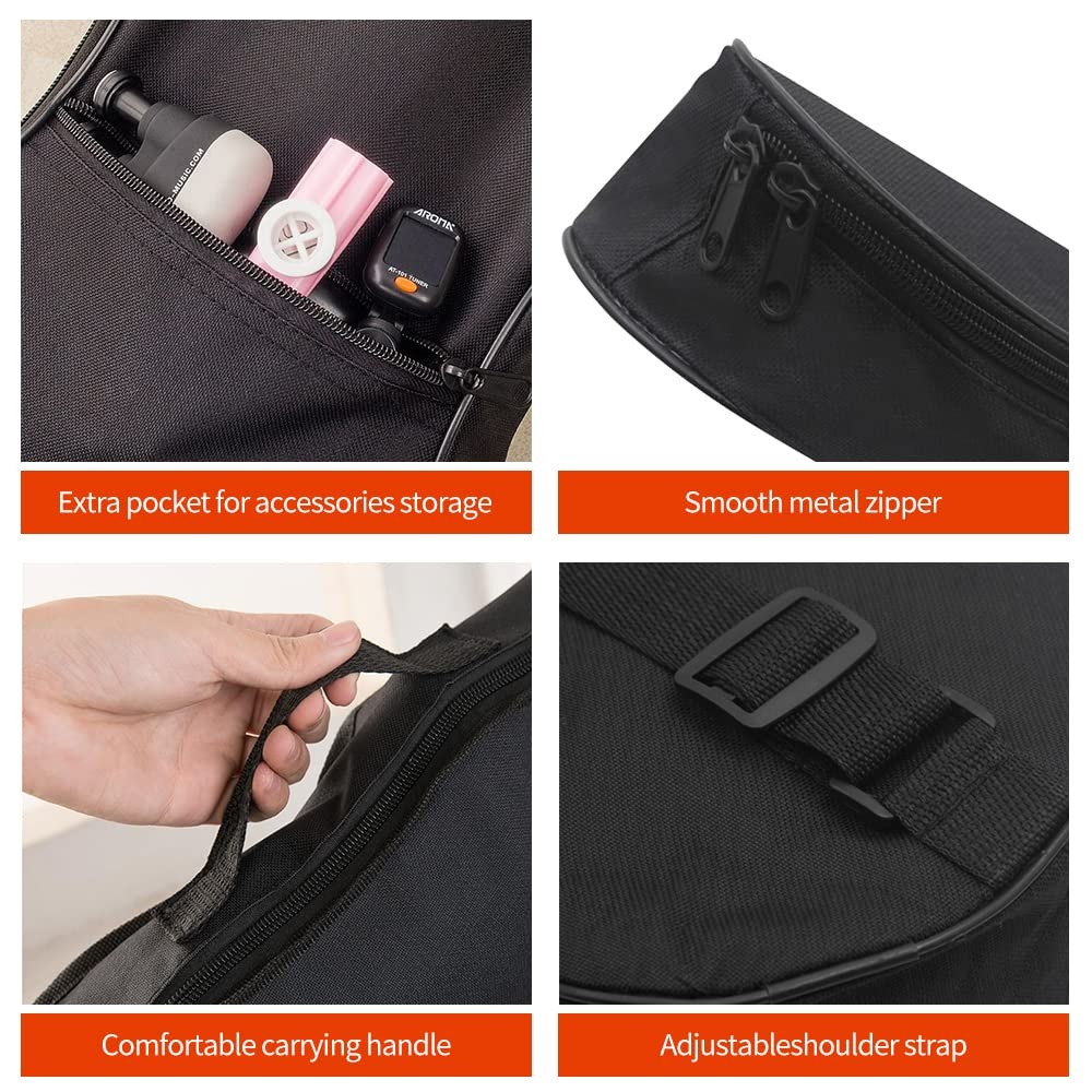 21in Ukulele Case, Waterproof Durable Ukulele Padded Bag with Adjustable Stra...