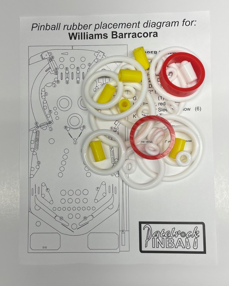 1981 Williams Barracora Pinball Machine Rubber Ring Kit **Customize Your Kit*