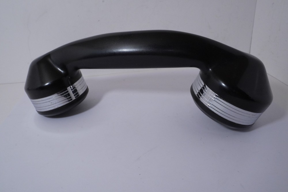 An AUTOMATIC ELECTRIC Chrome Banded HANDSET Cleaned & Tested But No Elements