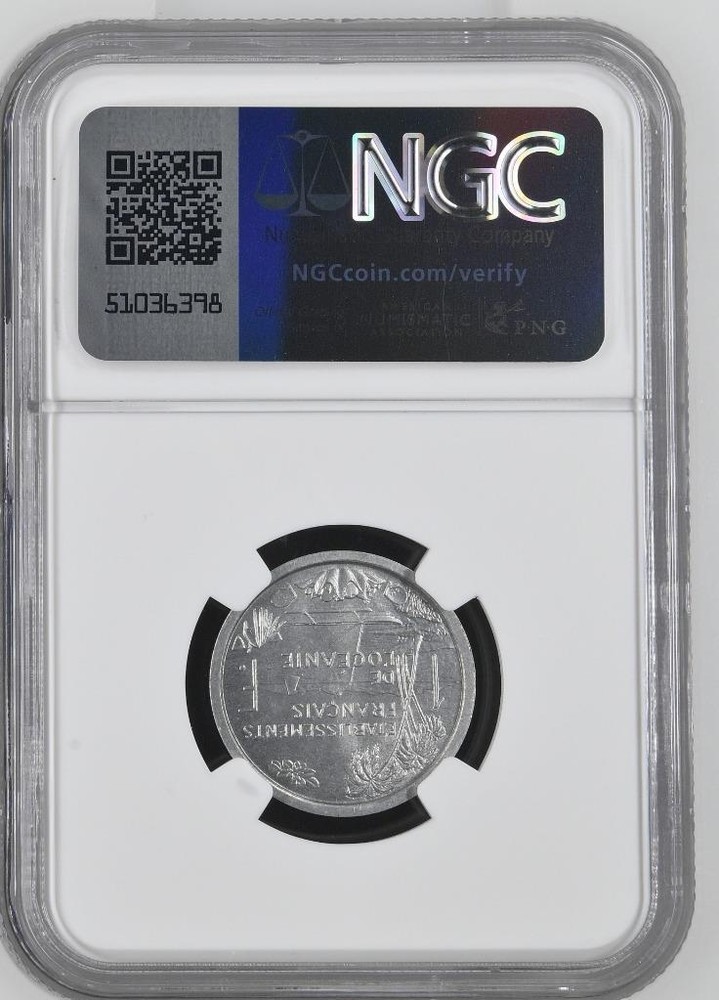 French Oceania 1 Franc 1949 NGC MS 65