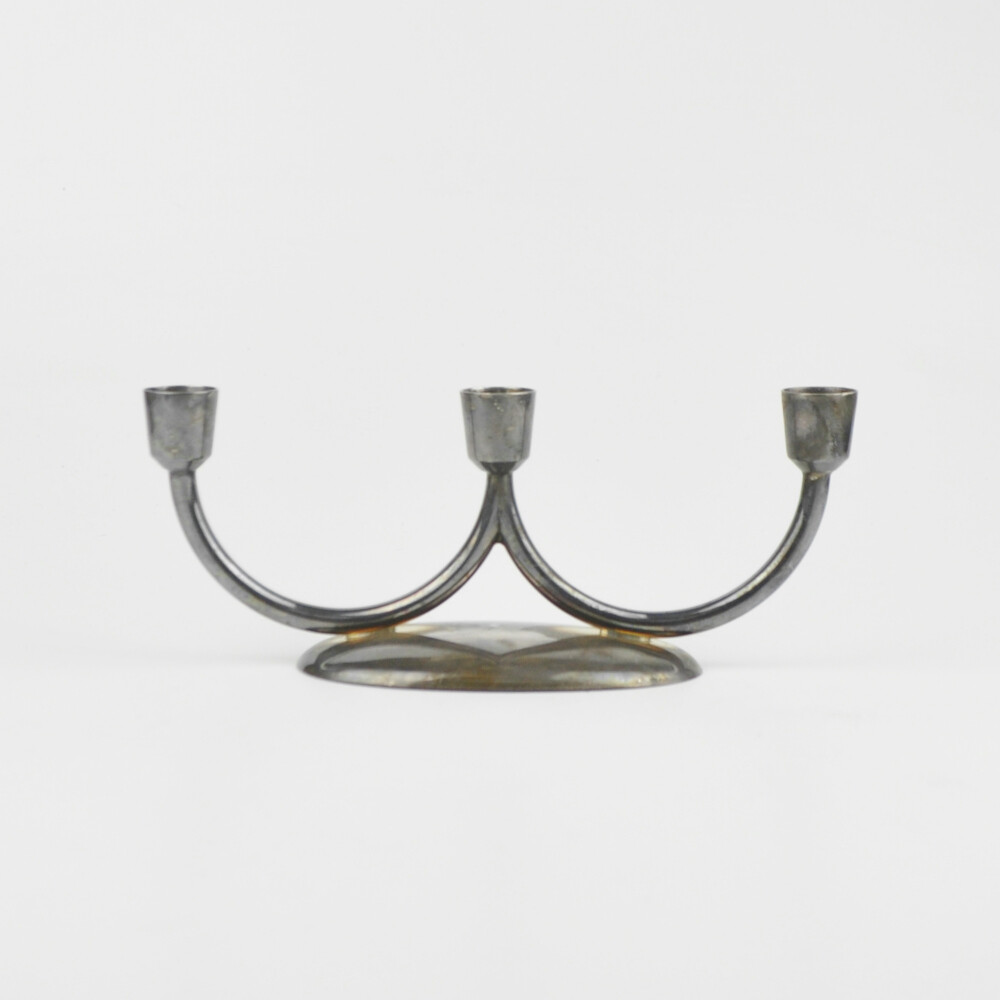 Bwks No. 65 - Old Candle Holder - Silver Plated - Candle Holder -