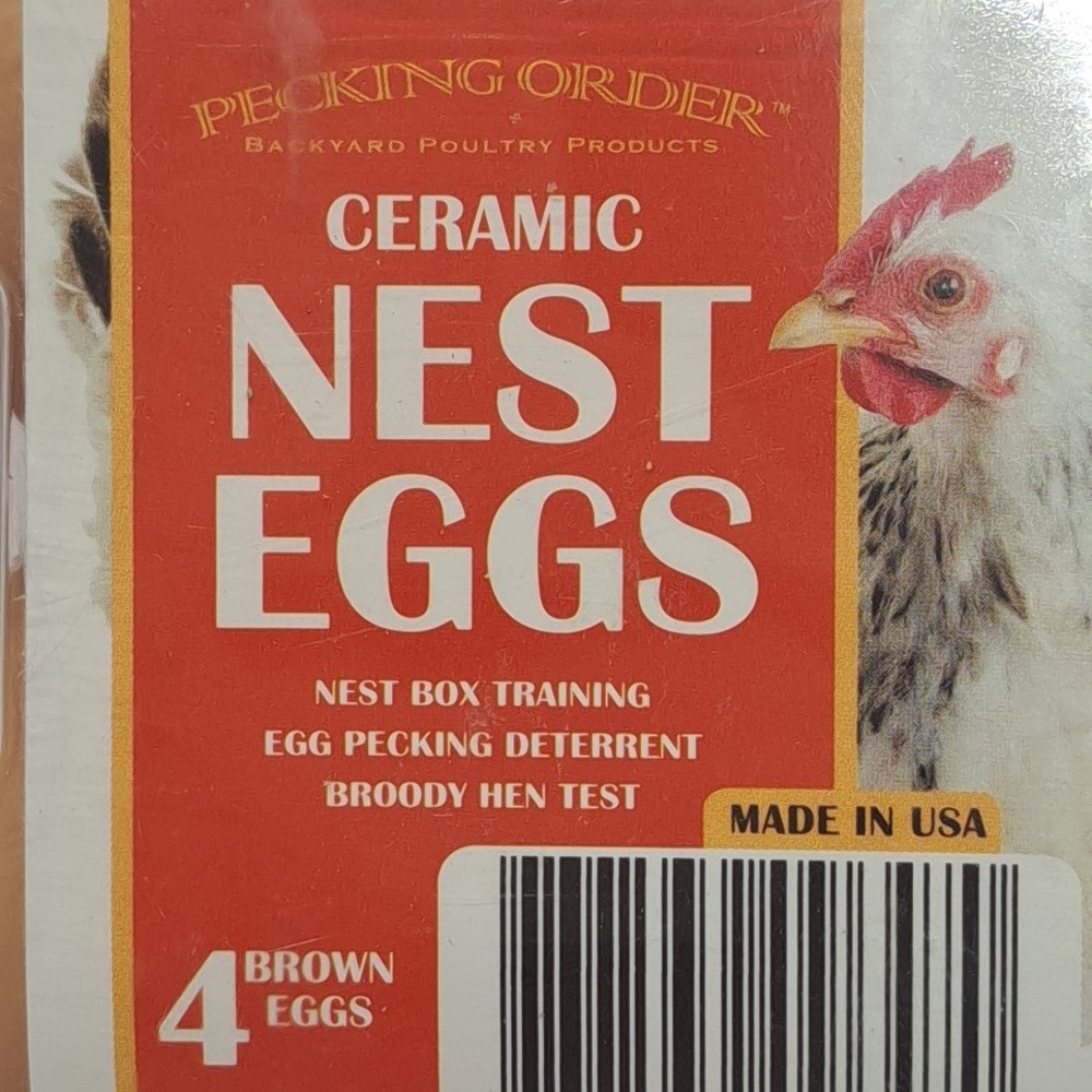 Pecking Order Ceramic Nesting Eggs, Nest Box Training, Broody Hen Test USA Made