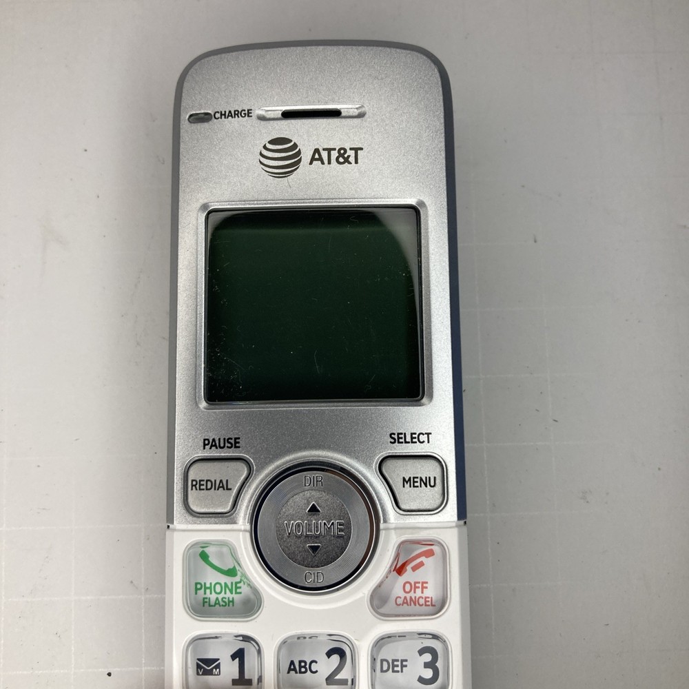 AT&T EL52219 Extension Replacement White Silver Handset w/Battery Tested