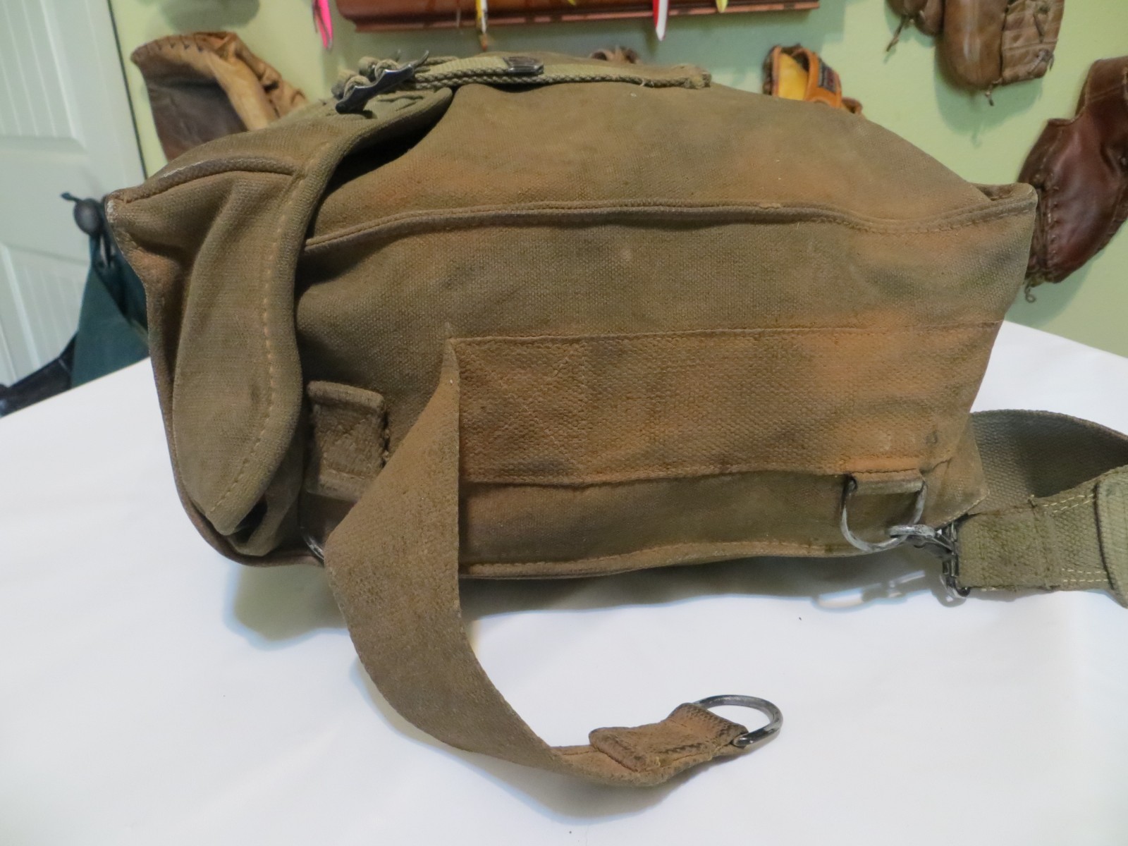 ORIGINAL WWII US ARMY M1 AMMO BAG CUSTOM FIELD FIELD HAVERSACK BACKPACK