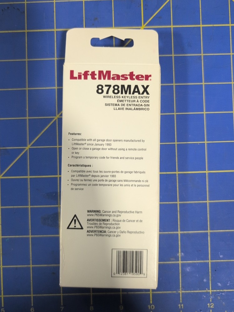 LiftMaster 878MAX Garage Door Keypad Wireless and Keyless Entry System