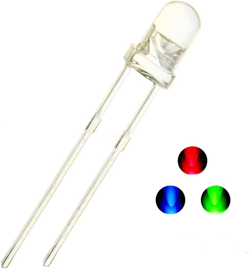 Vrabocry 100Pcs 5Mm RGB Multicolor Slow Flashing LED Diode, Multi-Color Blinking