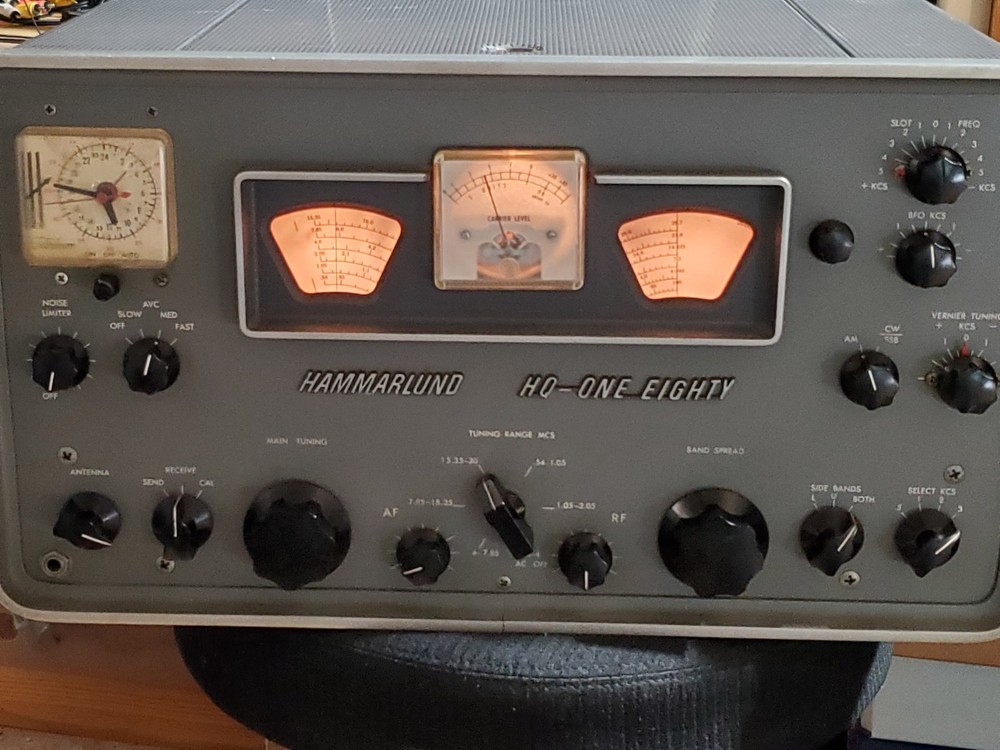 Hammaurlund HQ-180 Receiver, 24hr clock, Working