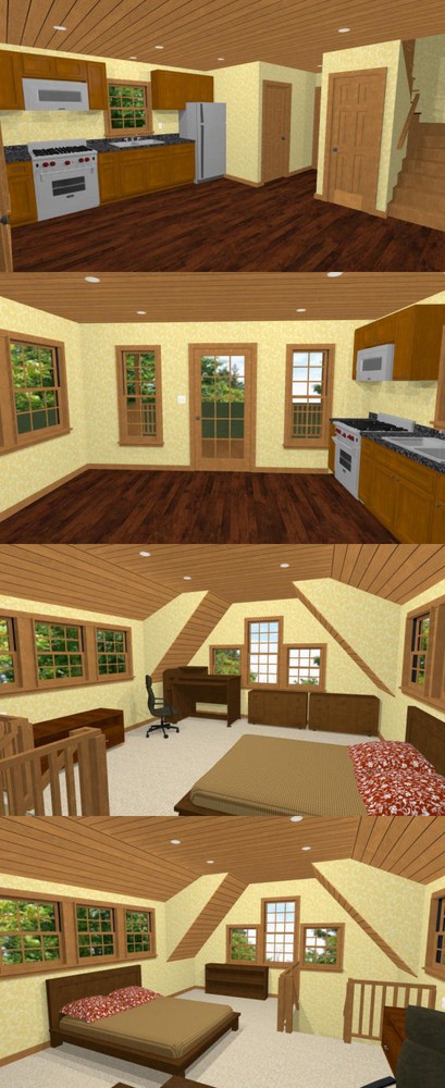 16x20 Tiny House -- 574 sq ft -- PDF Floor Plan -- Model 4B