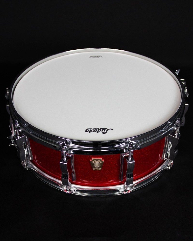 Ludwig 5" x 14" Classic Maple Snare Drum, Red Sparkle