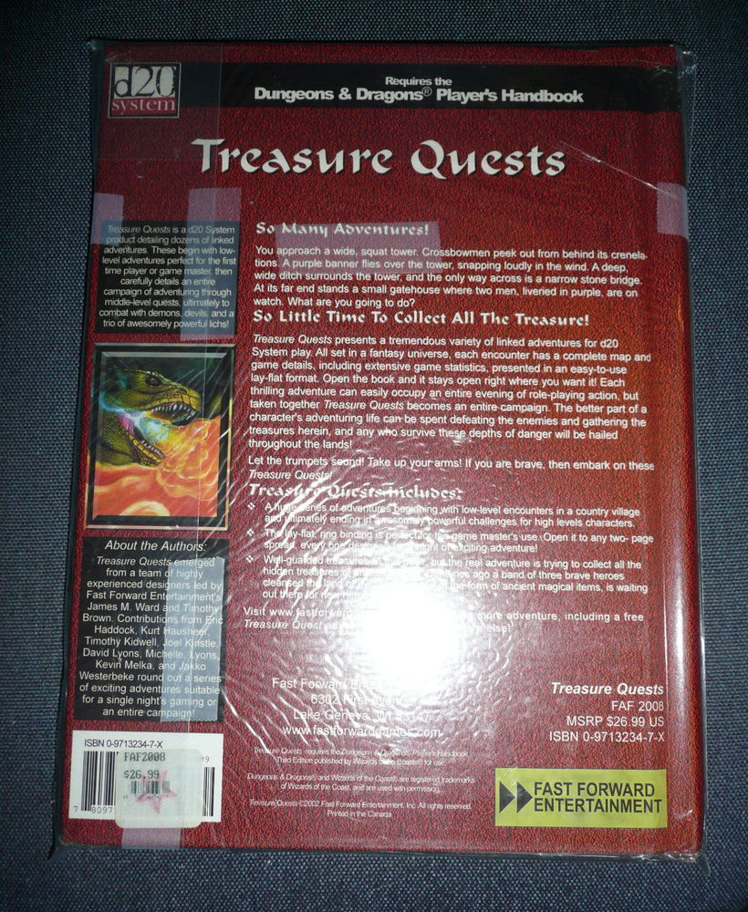 D20 System Treasure Quests from Fast Forward Entertainment (D&D 3.5)