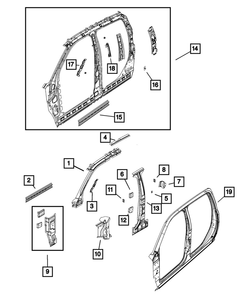 Genuine Mopar Body Side Aperture Extension Left 68398769AA