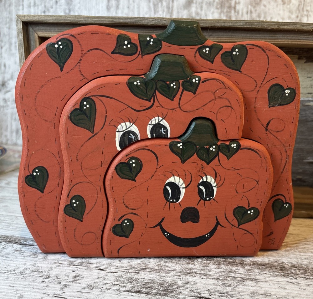 wood pumpkin decor 3 In One!