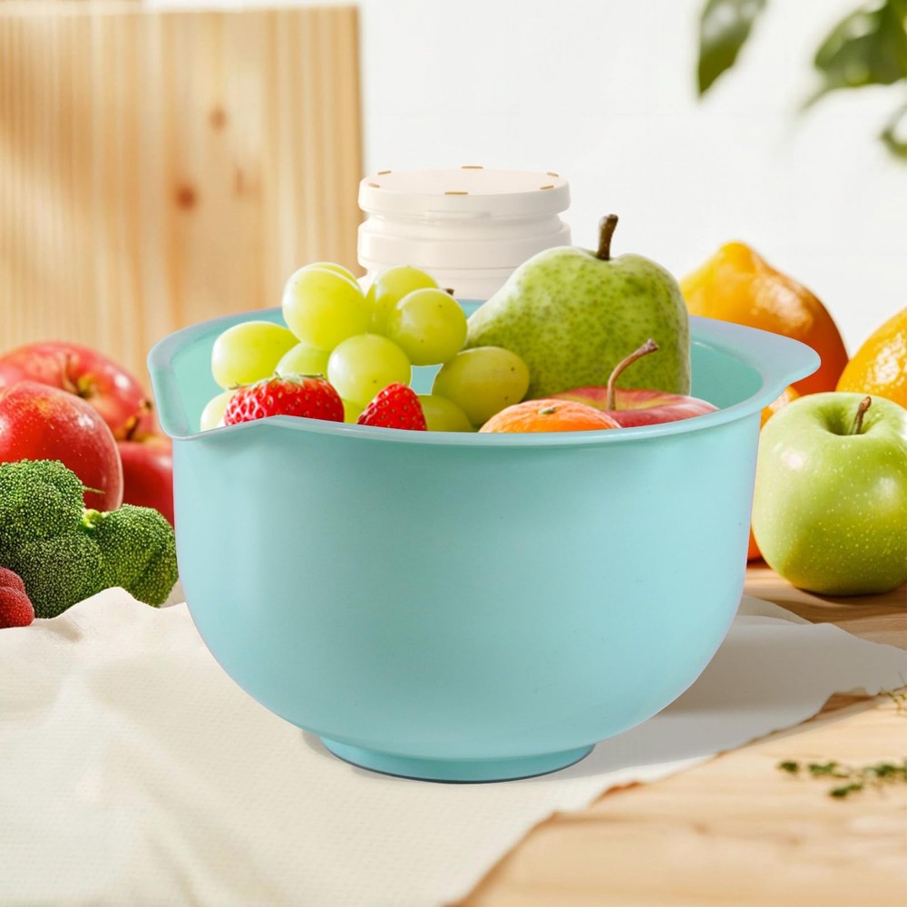 Nesting Plastic Mixing Bowls, Set Of 3, 1.5 quart, 2 quart, 2.5quart, Nesting...