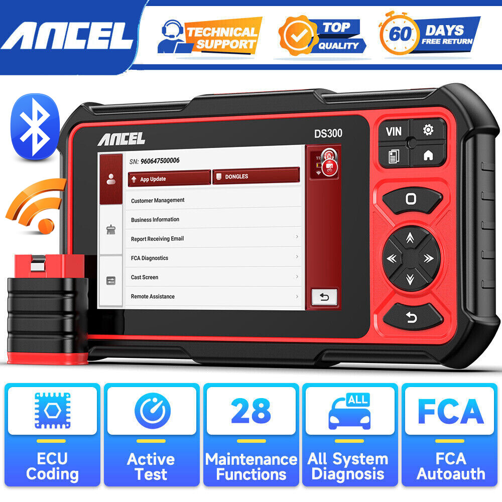 ANCEL DS300 Bi-directional OBD2 Scanner Bluetooth Car Diagnostic Tool Key Coding