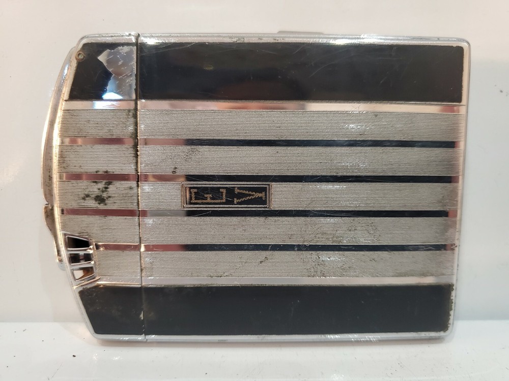 ANTIQUE Working Ronson TWENTYCASE Cigarette Case Lighter ENAMEL & SILVER 3082.14