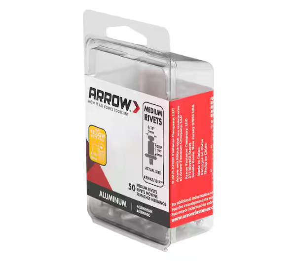 3/16 in. Medium Aluminum Rivets (50-Pack)