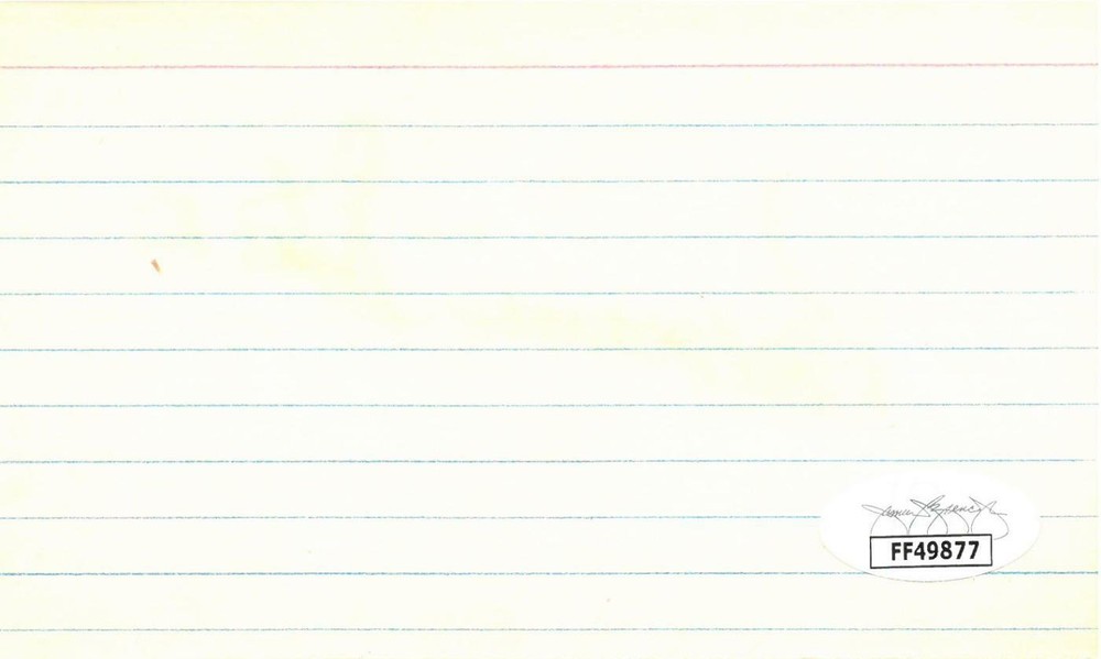 Rosemarie Stack Signed Authentic Autographed 3x5 Cream Index Card JSA #FF49877