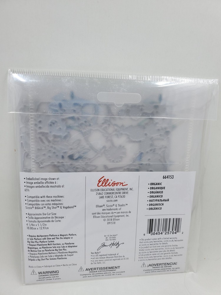 TH1 Sizzix Tim Holtz Organic Floral Background Thinlits Die New